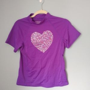 Purple Swim Surf Shirt Rash Guard, Swimwear Short Long Sleeve Children Child Kid